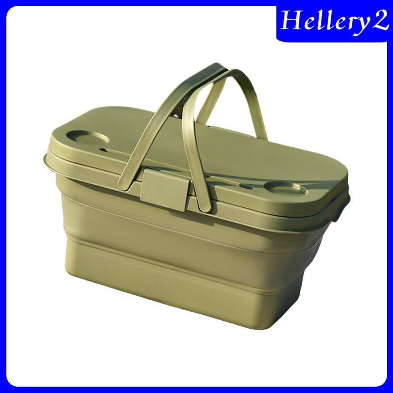 [Hellery2] Keranjang Piknik Dapat Dilipat Foldable Storage Bin Camping Kemah Keranjang Penyimpanan Untuk Dapur