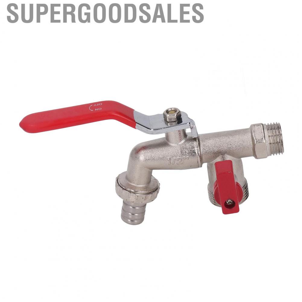 Supergoodsales Double Valve Faucet 1 In 2 Out Washing Machine Hose Zinc Alloy Garden Accessories