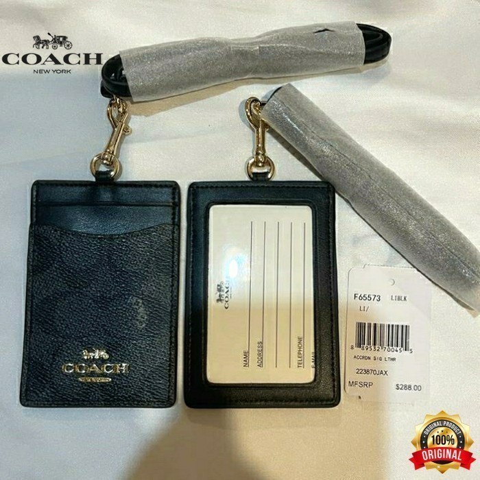 

[DD] CŌACH Id Tag Kartu Kerja / Lanyard ID Card Holder Signature - Hitam