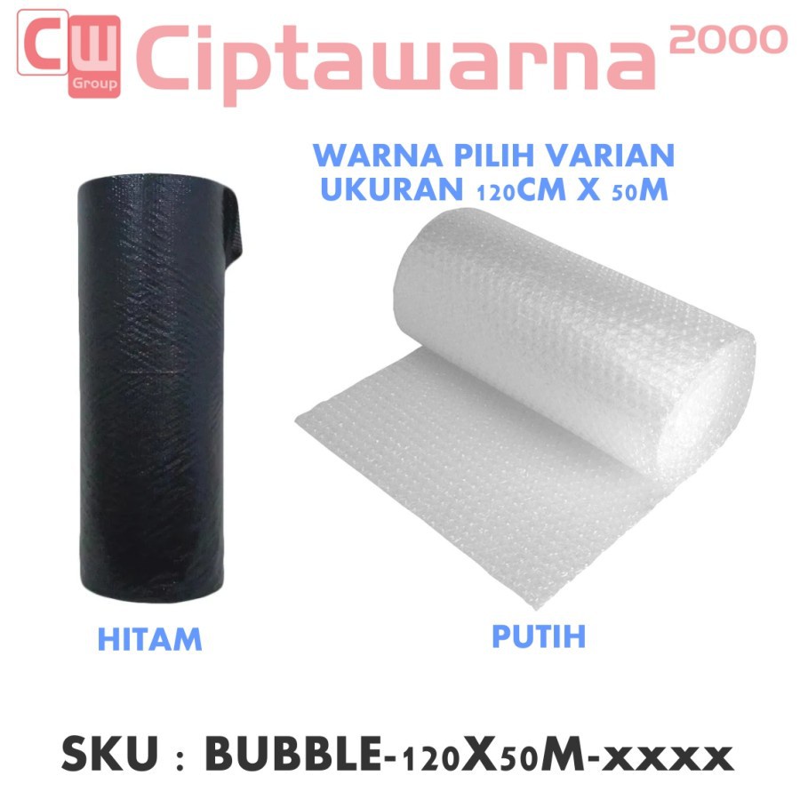 

Bubble Wrap MTAP 1.25mtr x 50mtr Hitam / Putih Plastik Paking Packing Putih