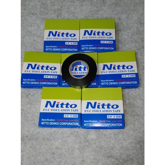 ISOLASI LISTRIK NITTO HITAM 3/4 x 25M