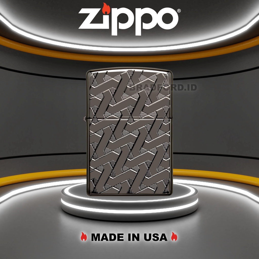 Zippo Armor Geometric Weave Design 49173 Original Made In USA