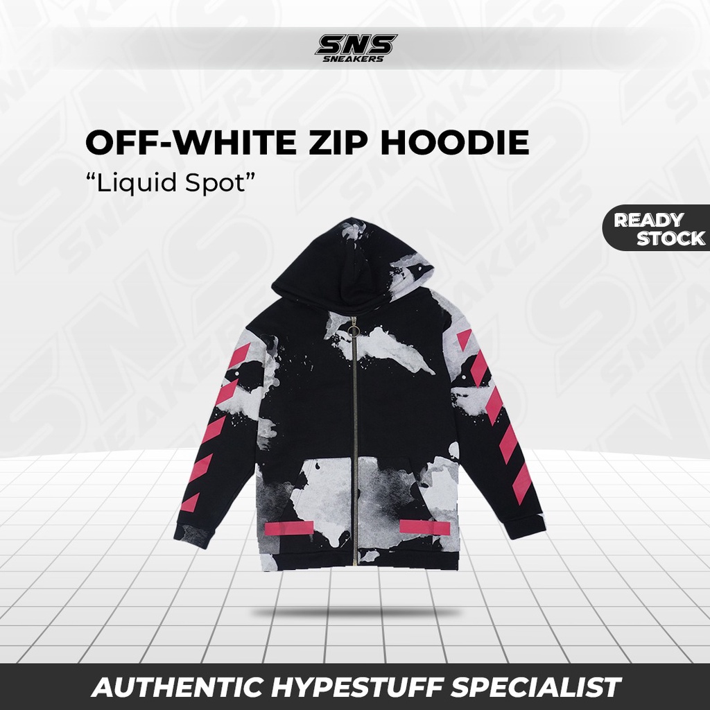 Off White Liquid Spot Zipper Hoodie 100% Original Authentic