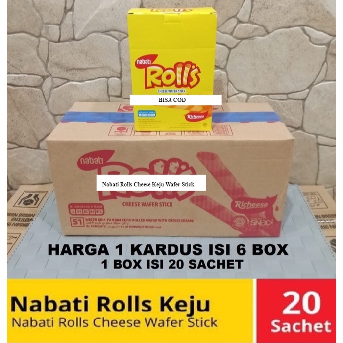 

Nabati Rolls Cheese Keju Wafer Stick 1 DUS ISI 6 BOX