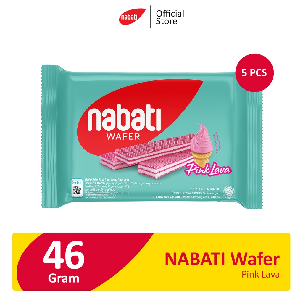 

Nabati Wafer Pink Lava 46G - 5 Pcs