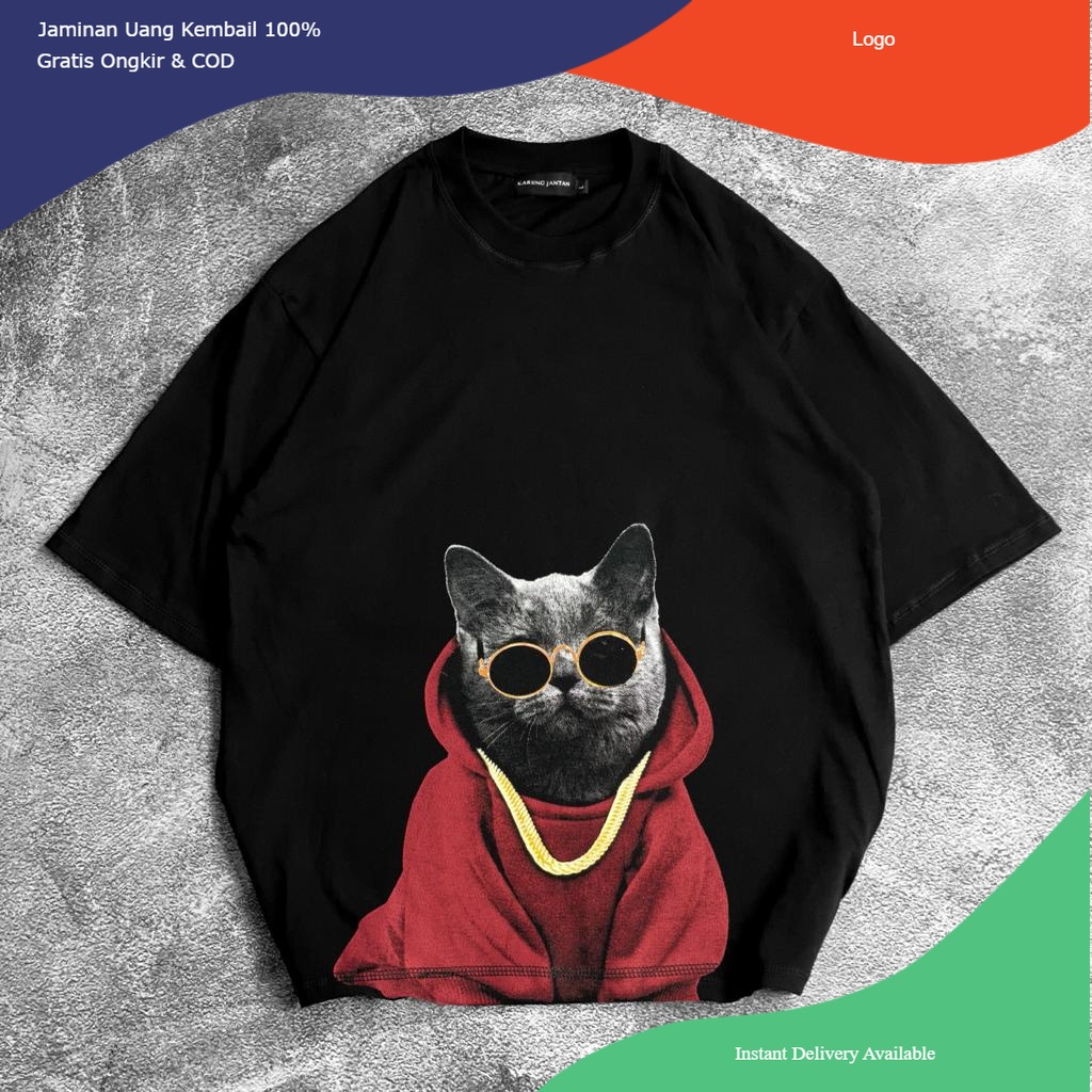 [Oversize] BAJU KAOS OVERSIZE / OVERSIZE T-SHIRT "hoodie cat" promo spesial harga murah
