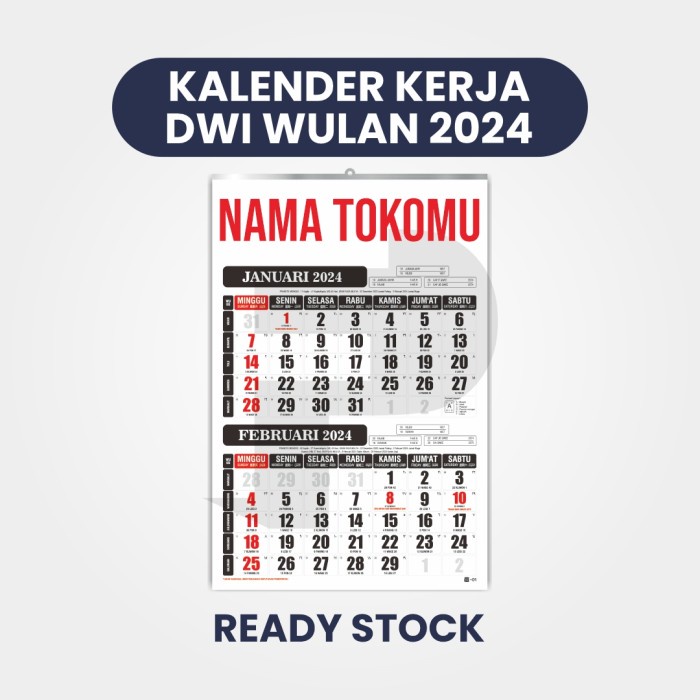 

KALENDER KERJA DWI WULAN UK 32X48 CM (BISA TAMBAH NAMA USAHA) TERMURAH