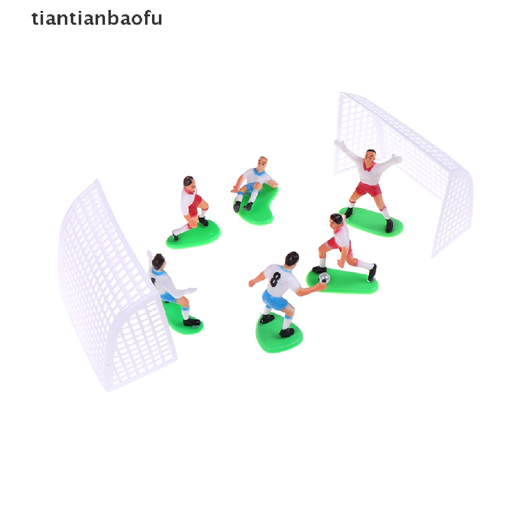 [tiantianbaofu] 8pcs/set Topper Kue Bola Sepak Bola Player Dekorasi Kue Ulang Tahun Model Butik