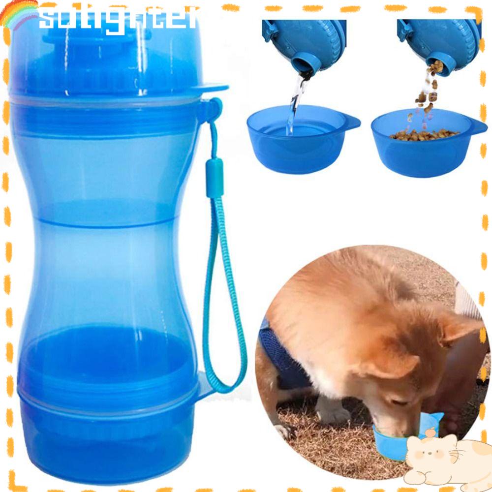 Solighter Pet Dog Water Bottle New 2in1 Tempat Makan Mangkuk Minum Travel