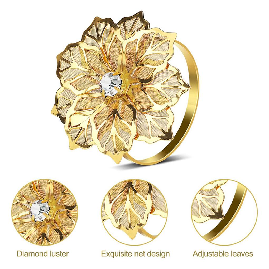 6x Napkin Ring Paper Clip Dekorasi Meja Tahan Lama Pengerjaan Halus Perlengkapan Rumah Dekorasi Hias Manis Hadiah Hotel