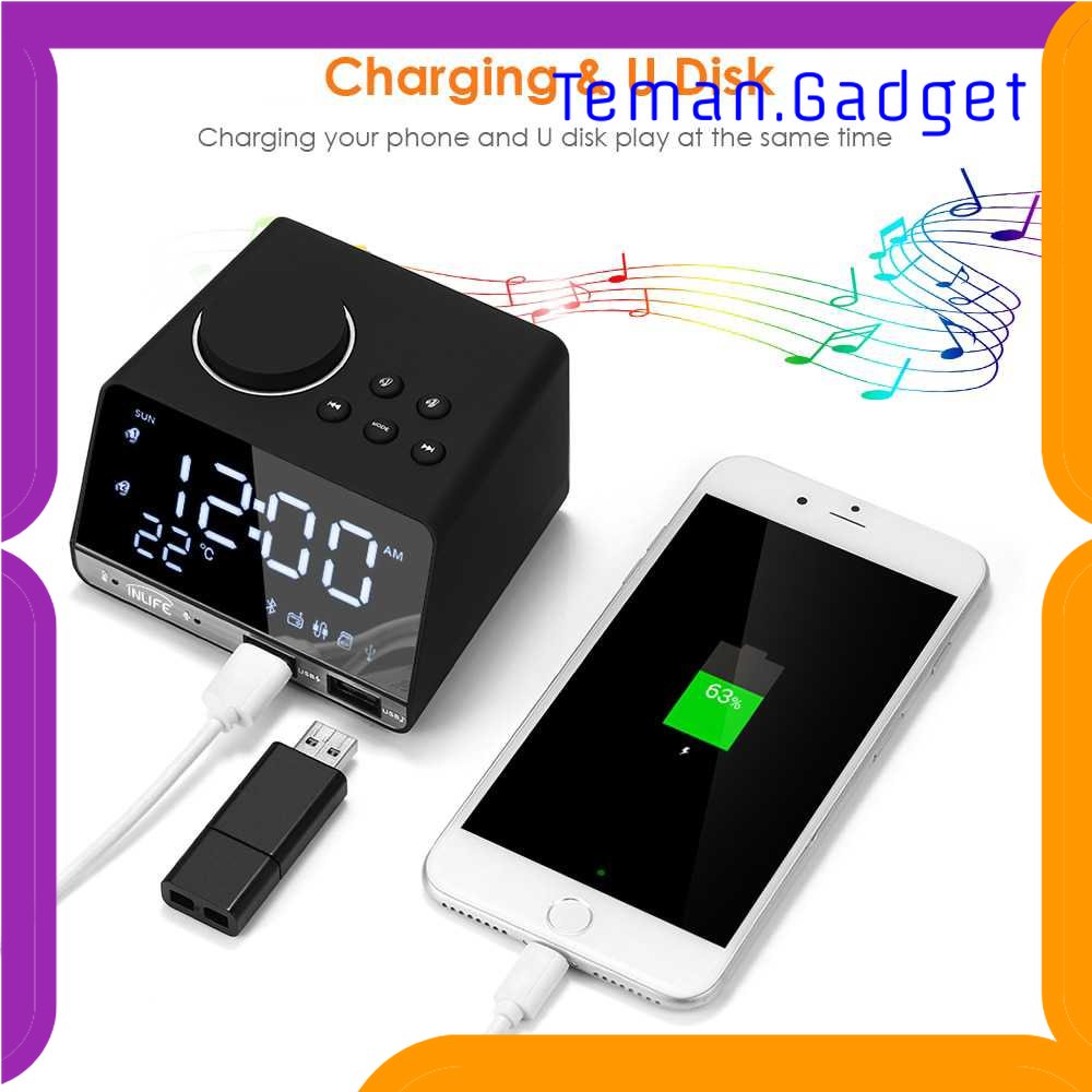 TG -  ART Inlife Jam Meja Bluetooth Active Speaker Alarm Clock Radio USB Charge - K11