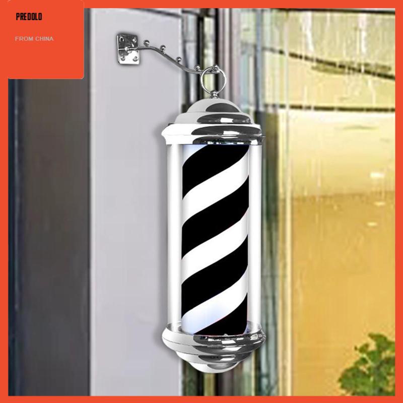 [Predolo] Rotating Barber Pole Light Tanda Toko Salon Rambut Outdoor