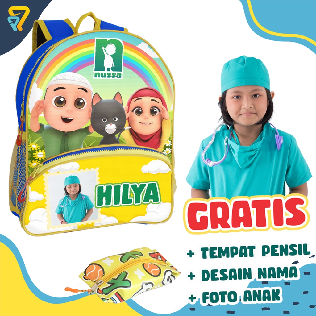 [1 HARI JADI] Tas Anak Custom Foto+Nama Nusa Rara/ Tas Anak PAUD [Dexter] TasPromosi2P