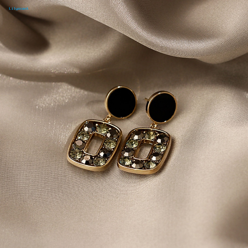 Lilyscent 1pasang Anting Tusuk Hias Untuk Hadiah Berlian Imitasi Menawan Drop Stud Earrings Menarik