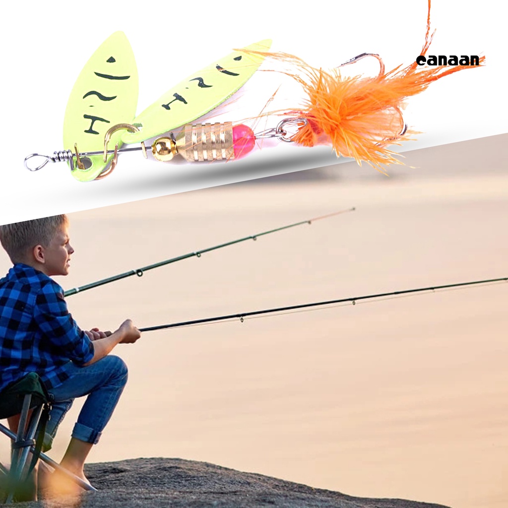 Cnn-4.5g Sequin Umpan Kait Tajam Dengan Simulasi Bulu Angling Daun Berputar Sequin Lures Untuk Memancing Outdoor