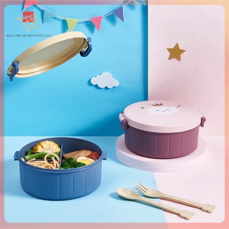 Lunch Box Tempat Makan Anak Sekolah Bekal Makan Anak Lucu sekat 3 Bulat