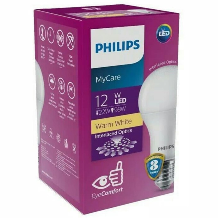 Lampu Philips Led 12 Watt 12 W Kuning ( Warm White ) 12Watt 12W
