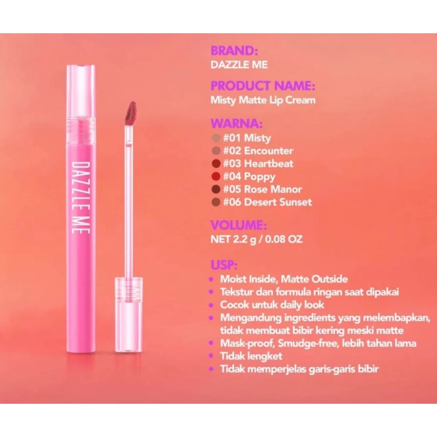 (READY &amp; ORI) DAZZLE ME MISTY MATTE LIP CREAM BPOM