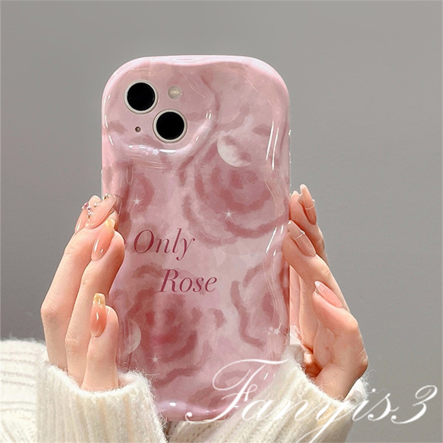 Compatible For IPhone 14 13 12 11 Pro Max X XR Xs Max 8 7 6s Plus SE 2020 Kompatibel Untuk Pink Roses Wave Phone Case TPU Silicon Lembut Cover Pelindung