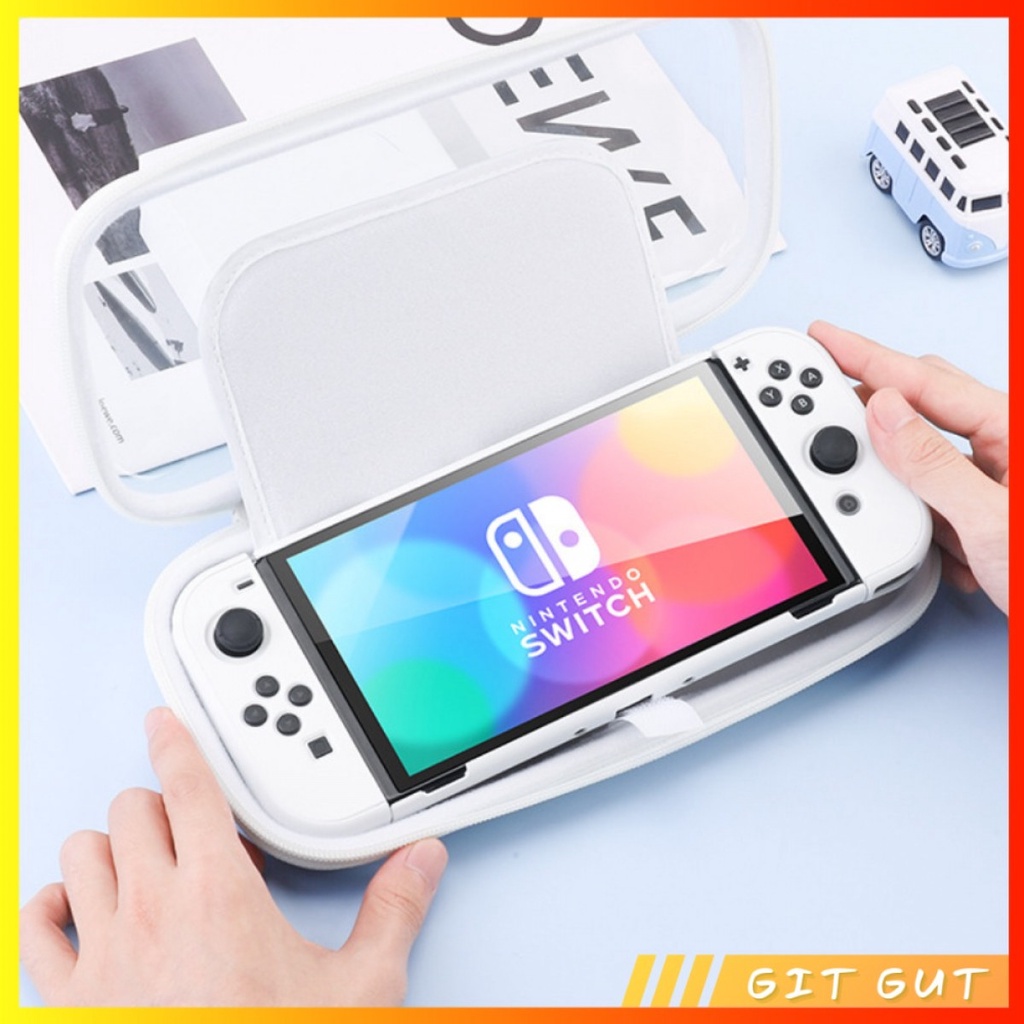 Nintendo Switch V1 V2 OLED Transparent Travel Case Bag Tas Pouch