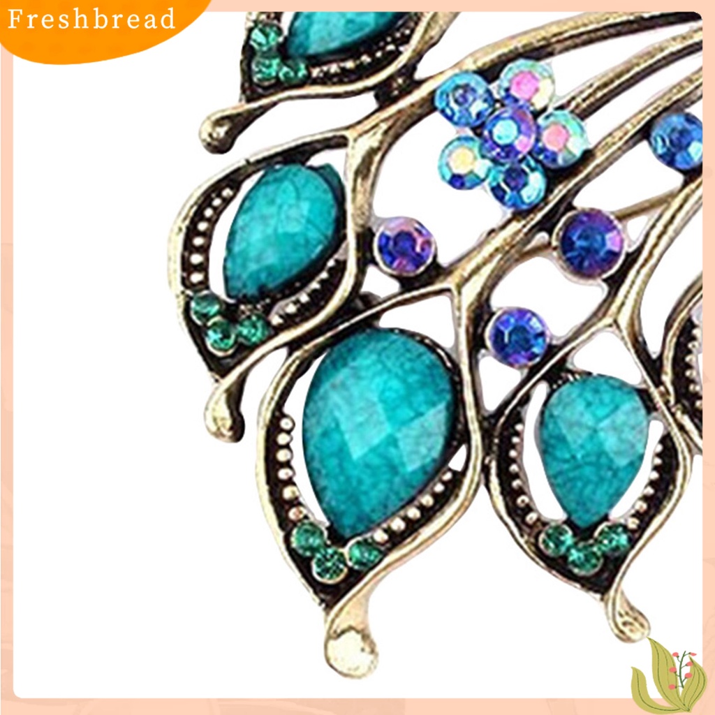 &lt; Freshbread &gt; Bros Berlian Imitasi Dekorasi Berbentuk Merak Alloy Wanita Fashion Brooch Gesper Untuk Syal