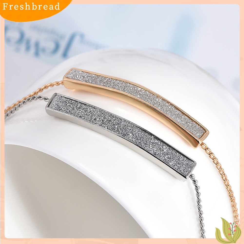 &lt; Freshbread &gt; Berlian Imitasi Minimalis Pave Bar Slider Gelang Cuff Bangle Wanita Perhiasan Pesta