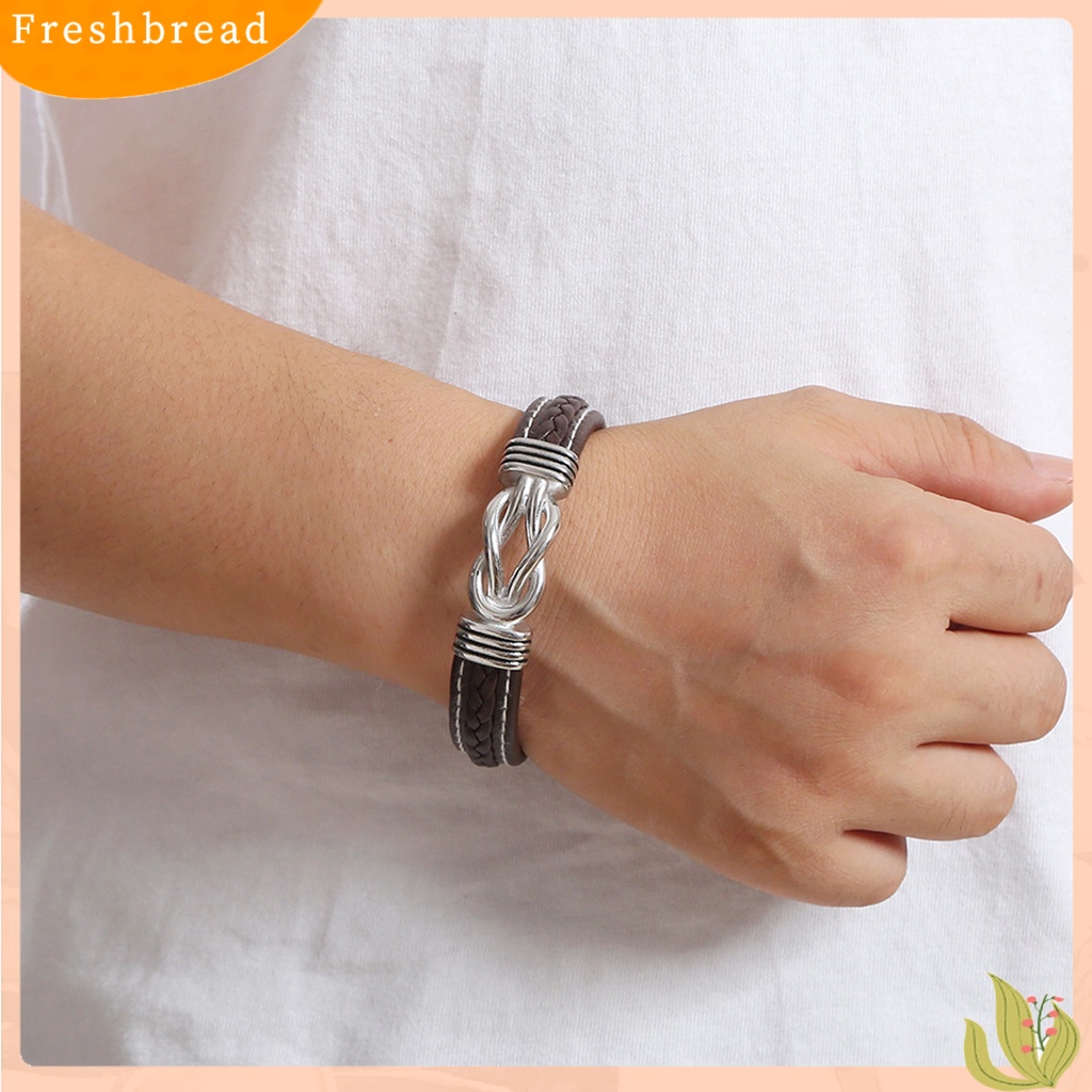 &lt; Freshbread &gt; Pria Gelang Dikepang Gesper Besi Kulit Imitasi Kasual Hip-hop Aksesoris Pakaian Fashion Perhiasan Memutar Alloy Laki-Laki Cuff Bangle Untuk Harian