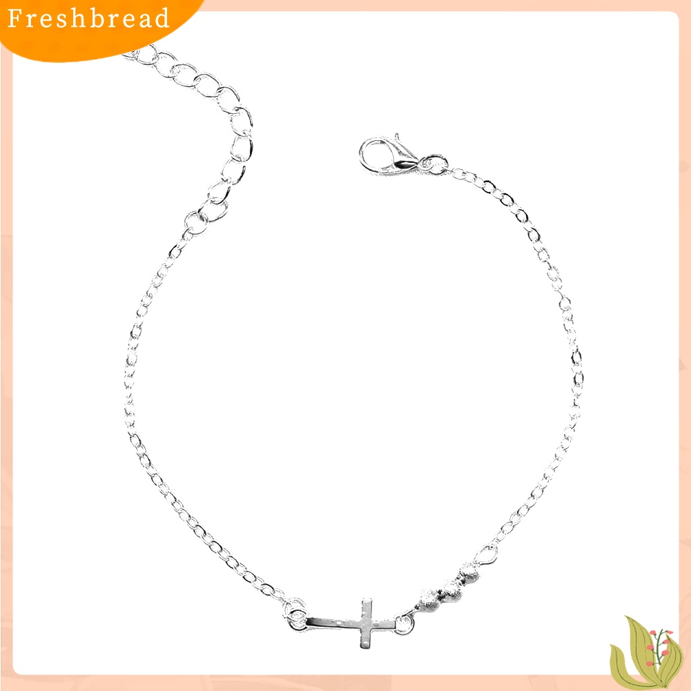 &lt; Freshbread &gt; Fashion Wanita Manik-Manik Salib Pesona Gelang Rantai Perhiasan Tangan Hadiah Ulang Tahun