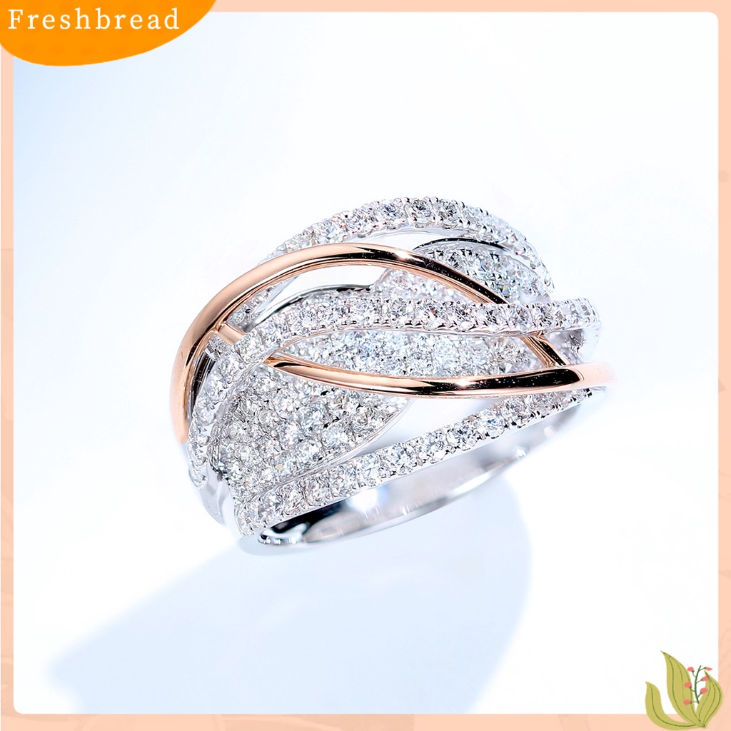 &lt; Freshbread &gt; Wanita Cincin Warna Kontras Memicu Memutar Berlian Imitasi Bertatahkan Pernikahan Cincin Perhiasan Perempuan