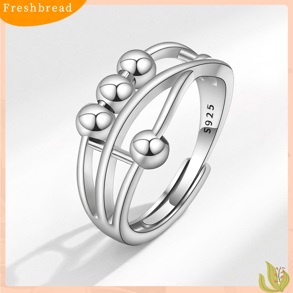 &lt; Freshbread &gt; Opening Adjustable Copper Anxiety Ring Stress Relief Geometris Manik-Manik Wanita Cincin Perhiasan Aksesori