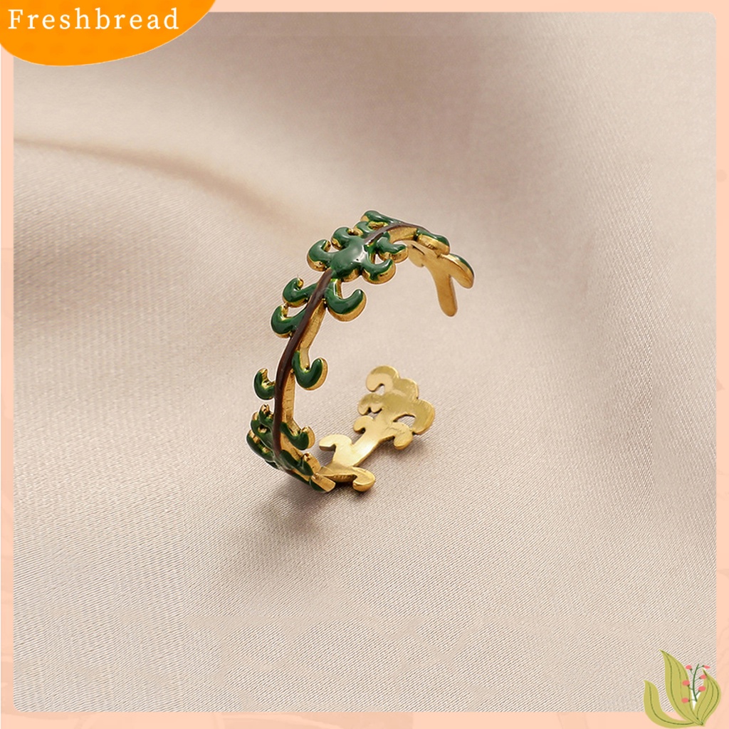 &lt; Freshbread &gt; Cincin Wanita Bunga Pembukaan Perhiasan Electroplating Vintage Finger Ring Untuk Pesta Perjamuan Prom