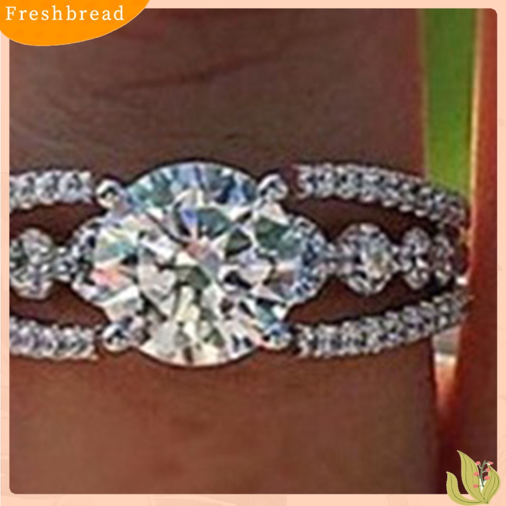 &lt; Freshbread &gt; Wanita Cincin Berongga Keluar Mengkilap Geometris Berkilau Electroplating Cut Bulat Cubic Zirconia Pernikahan Pertunangan Cincin Perhiasan Hadiah Untuk Pacar