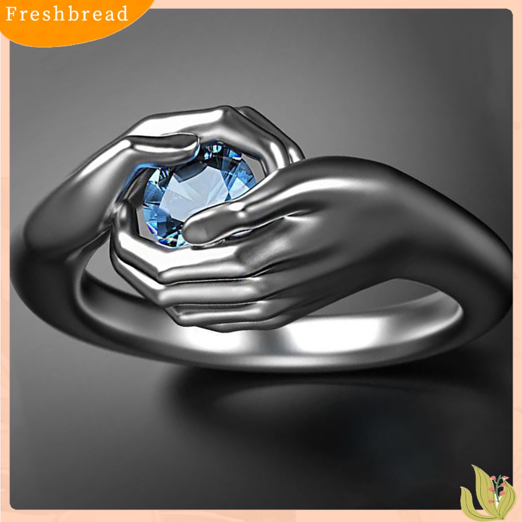 &lt; Freshbread &gt; Wanita Cincin Alloy Electroplated Anti Tarnish Hugging Cubic Zirconia Finger Ring Untuk Anniversary