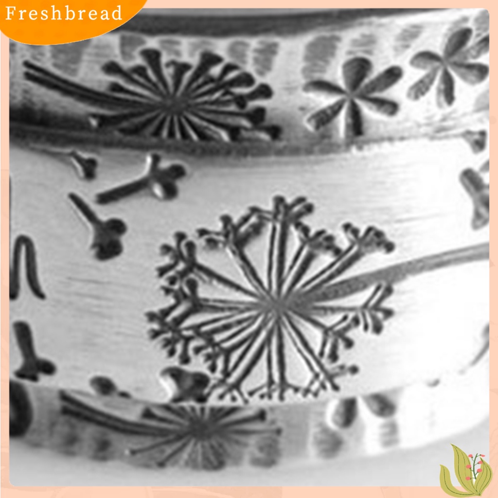 &lt; Freshbread &gt; Wanita Cincin Dandelion Huruf Vintage Electroplating Fashion Penampilan Jari Cincin Perhiasan Hadiah