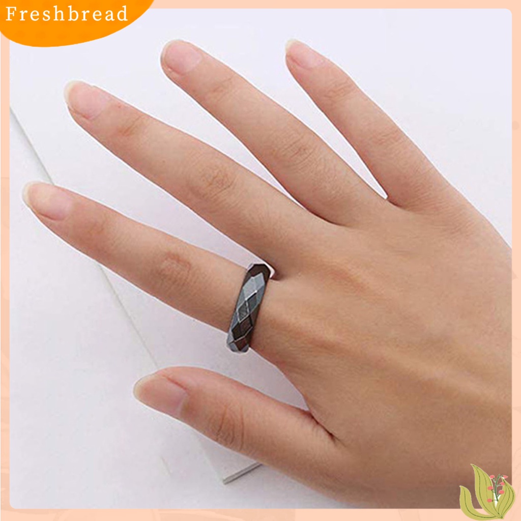 &lt; Freshbread &gt; Cincin Jari Permukaan Geometris Trendy Hitam Bulat Semua Cocok Ring Untuk Pacaran