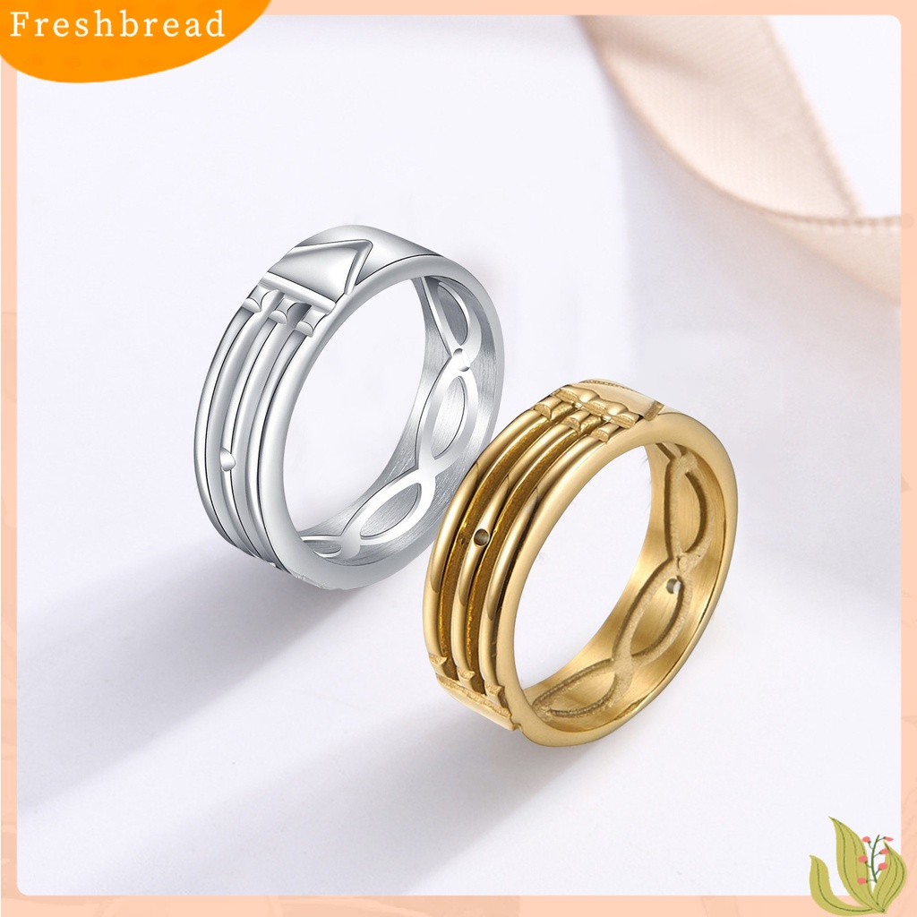 < Freshbread > Pria Cincin Sederhana Kilau Terang Permukaan Halus Geometris Electroplating Hias Hadiah Laki-Laki Pertunangan Pernikahan Cincin Fashion Perhiasan Untuk Perjamuan