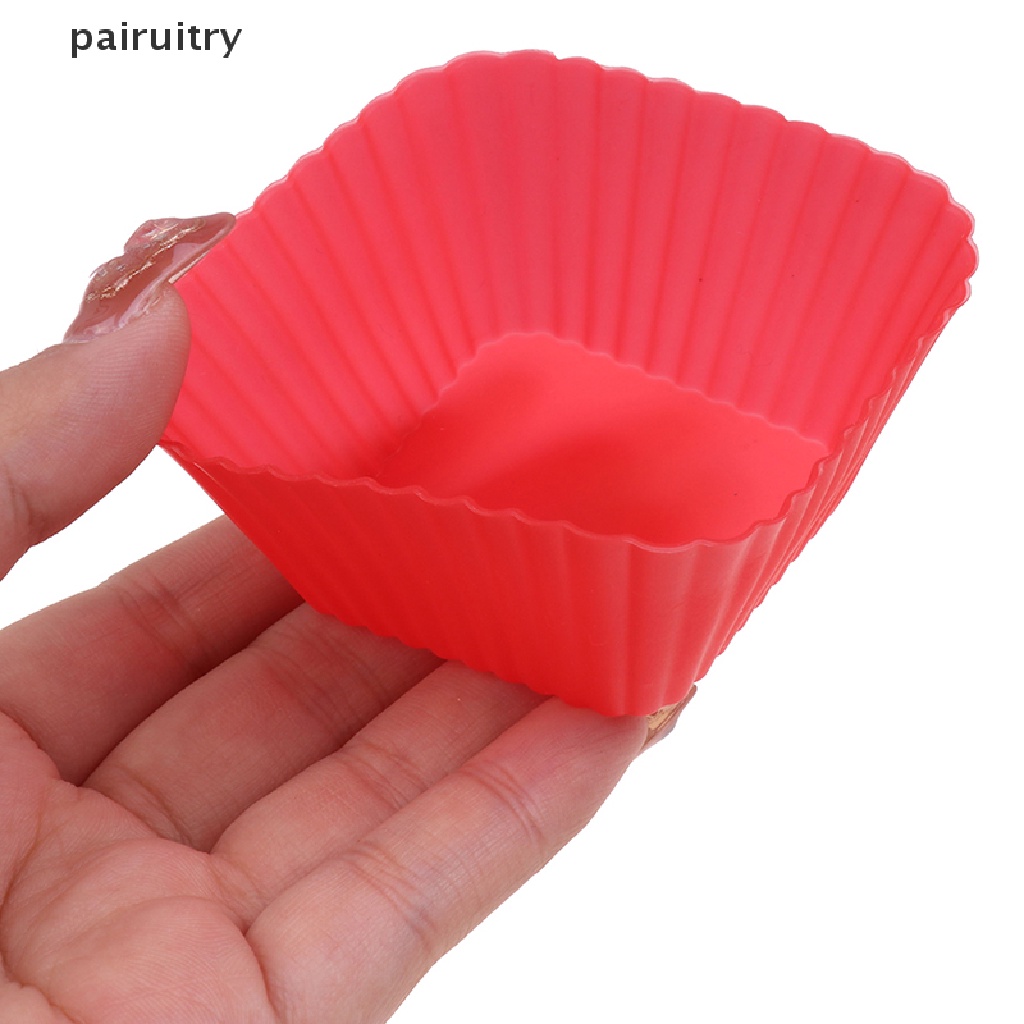 Prt1/6pcs 7cm Cetakan Puding Jelly Bentuk Persegi Cetakan Muffin Cake Cup Silicone PRT