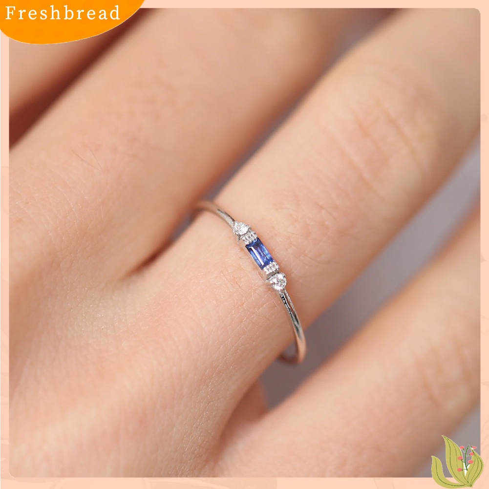 &lt; Freshbread &gt; Wanita Cubic Zirconia Tergabung Band Finger Cincin Pernikahan Pertunangan Perhiasan Hadiah