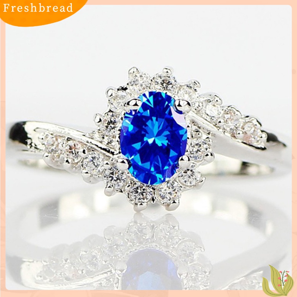 < Freshbread > Perhiasan Cincin Geometris Pengerjaan Halus Indah Bersinar Cubic Zircon Ring Untuk Pesta