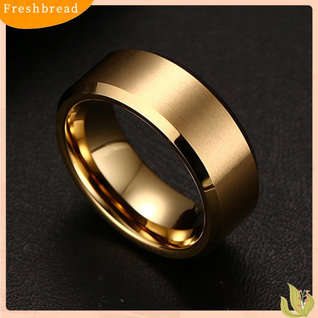 &lt; Freshbread &gt; 8mm Cincin Casual Unisex Warna Solid Tidak Mudah Pecah Aksesoris Cincin Jari Nyaman Untuk Outdoor