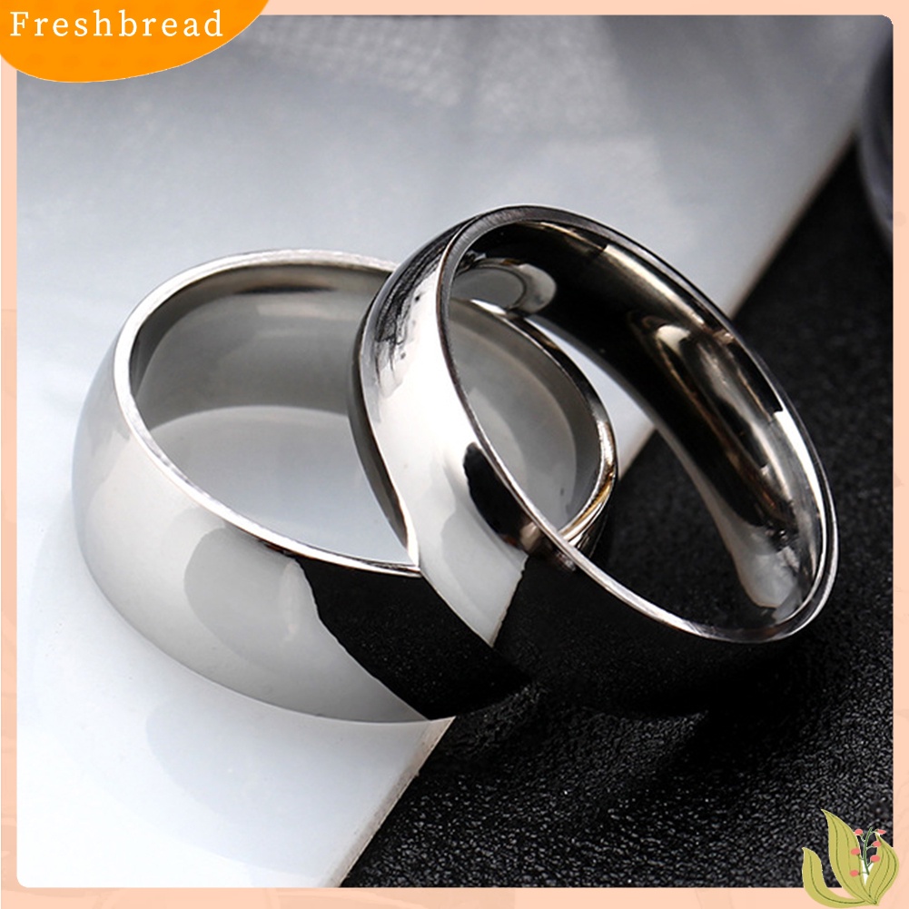 < Freshbread > Unisex Fashion Stainless Steel Pertunangan Pasangan Band Jari Cincin Perhiasan Hadiah