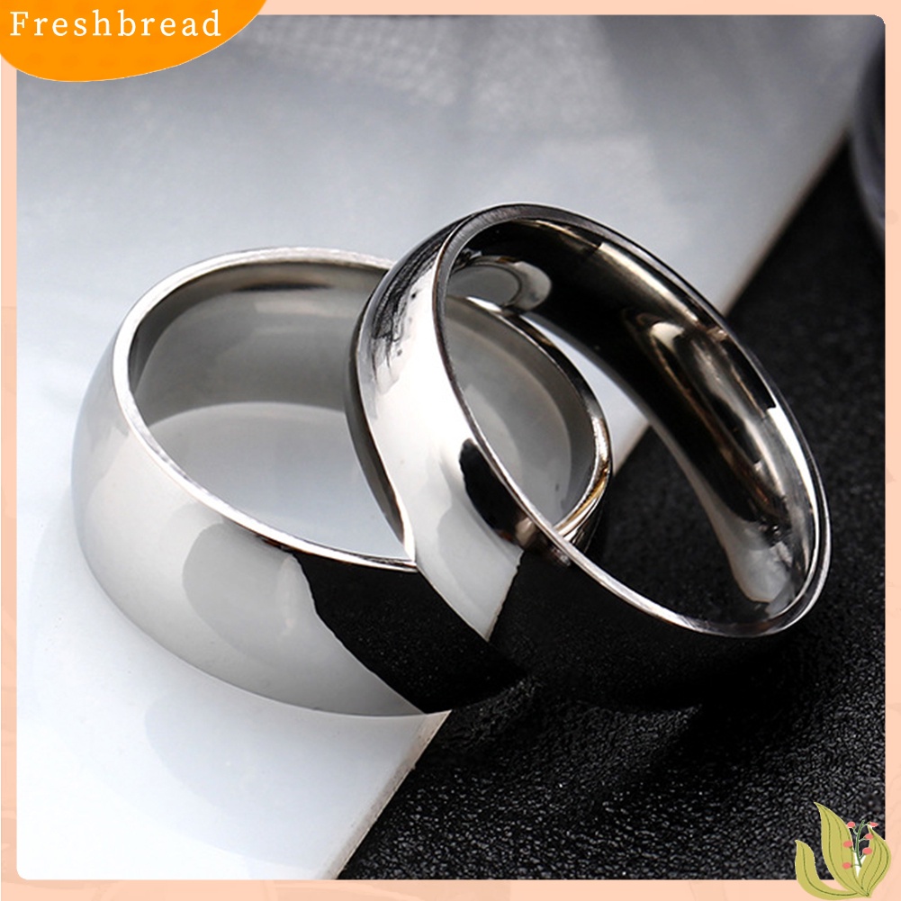 &lt; Freshbread &gt; Unisex Fashion Stainless Steel Pertunangan Pasangan Band Jari Cincin Perhiasan Hadiah