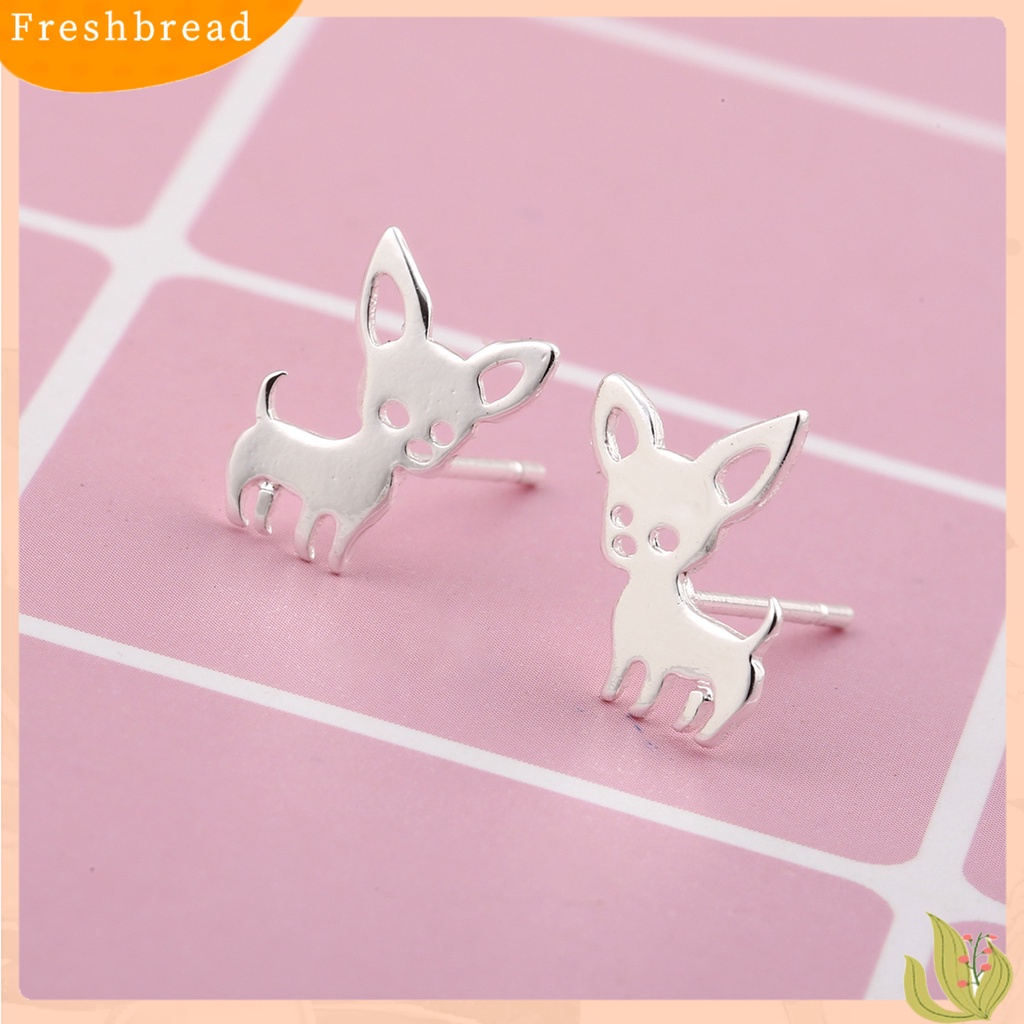 &lt; Freshbread &gt; 1pasang Anting Tusuk Kreatif Hollow-out Stainless Steel Gaya Korea Anting Wanita Lucu Untuk Kehidupan Sehari-Hari