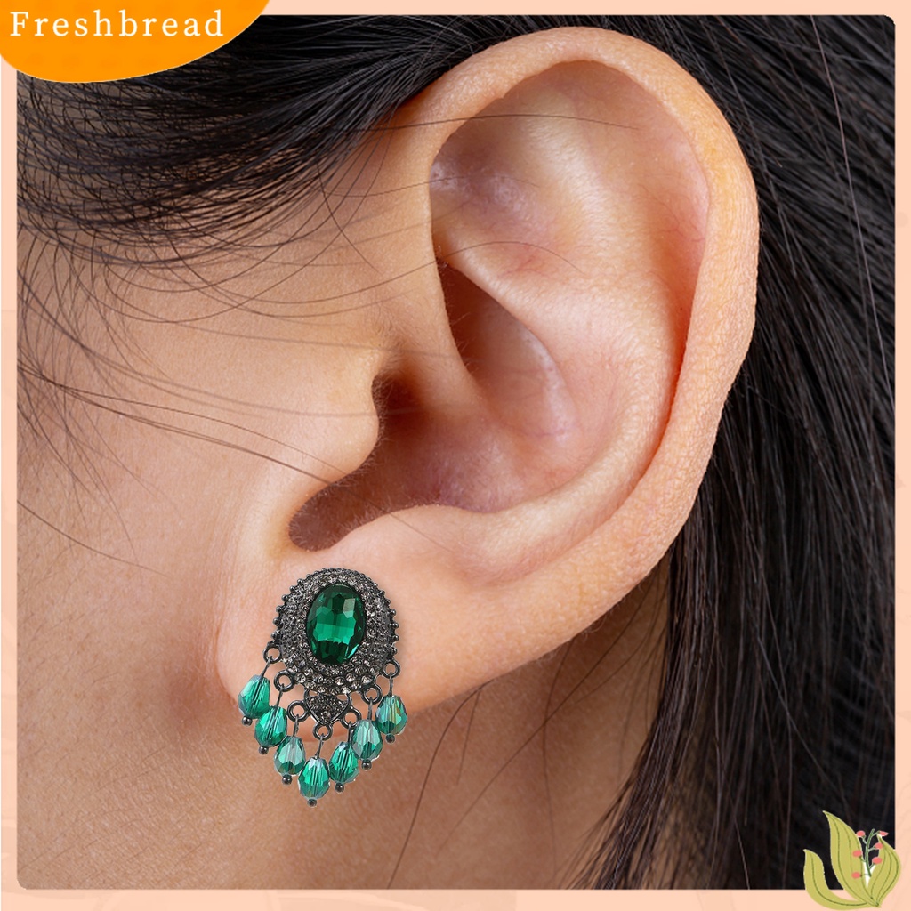 &lt; Freshbread &gt; Ear Studs Berlian Imitasi Menawan Wanita Anting Kristal Imitasi Mengkilap Untuk Pacaran