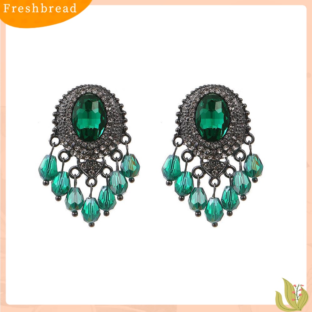 &lt; Freshbread &gt; Ear Studs Berlian Imitasi Menawan Wanita Anting Kristal Imitasi Mengkilap Untuk Pacaran