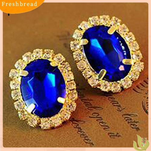 &lt; Freshbread &gt; Fashion Wanita Berlian Imitasi Ear Stud Earrings Eardrop Istana Gaya Perhiasan Hadiah