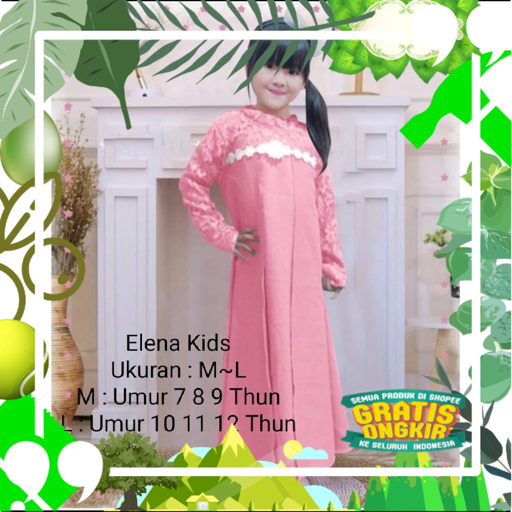 Gamis Anak Barukat Pesta Lebaran Terbaru / Gamis Elena Kids Terbaru / Baju Anak Pesta Lebaran / Long