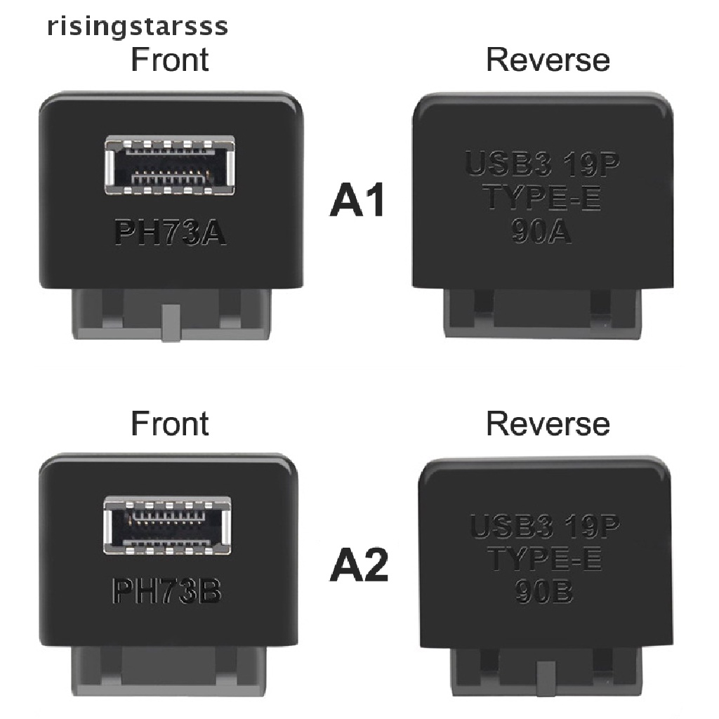 Rsid Span-new Motherboard USB Header Adapter USB3.0 19pin 20pin Ke TYPE-E 90derajat Converter Sasis Depan Tipe C Plug-in Port PH73A+PH73B+Jelly