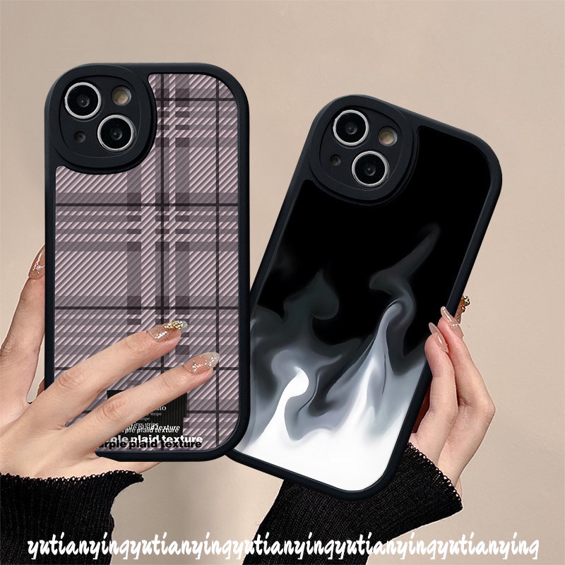 Simple Flame Black Purple Checkerboard Casing Infinix Note 8 Hot 10T 11s 10 11 10s 9 Play Hot 10 Smart 5 6 Soft Tup Couple Phone Cover