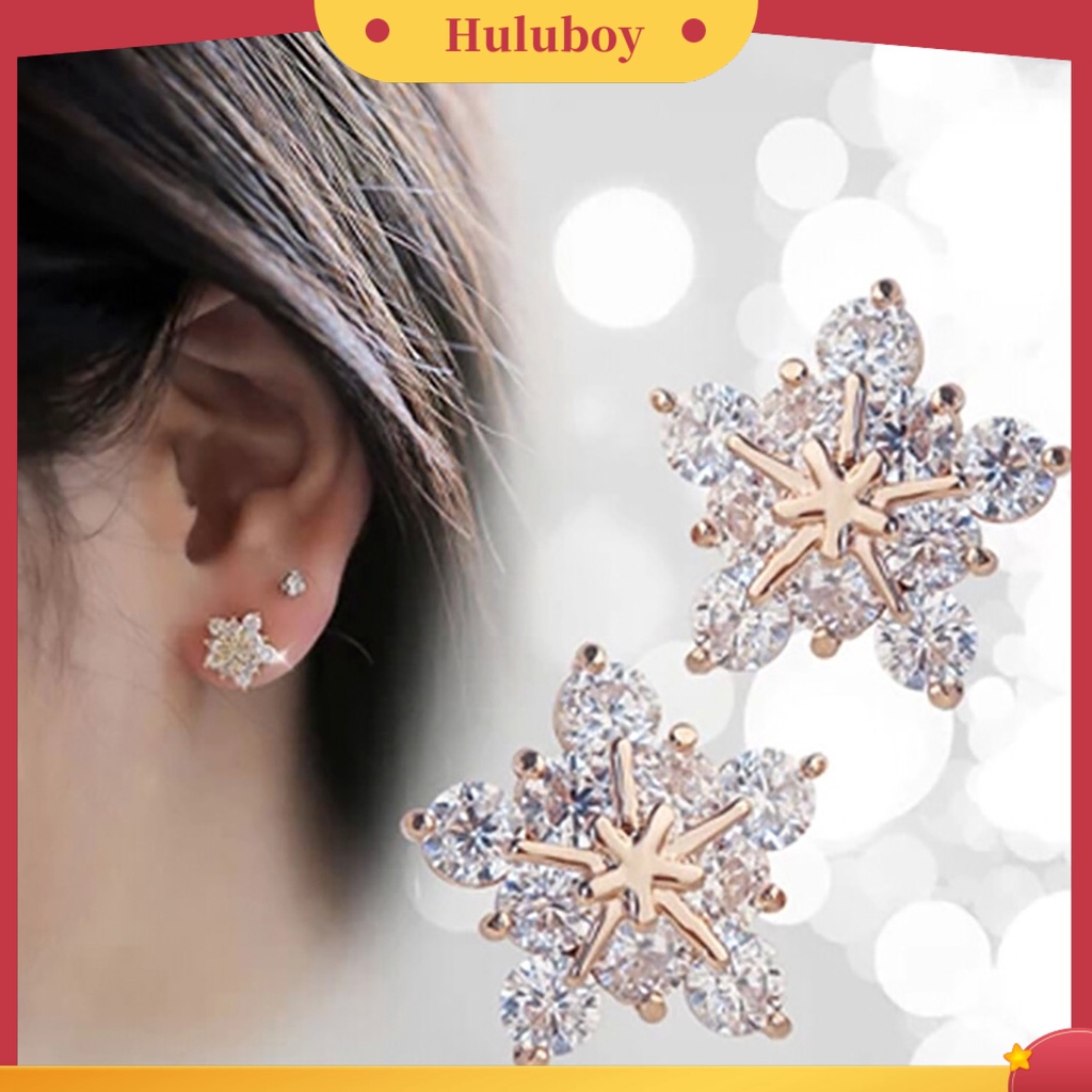 Anting Stud Desain Bunga Kelopak Lima Bahan Alloy Untuk Aksesoris Perhiasan Kencan